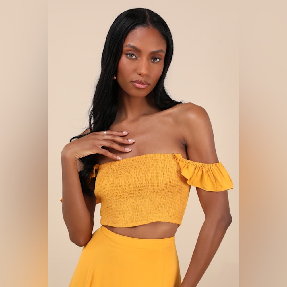 NWT Lulus Trancoso Golden Yellow Two-Piece Maxi Dress XL - Picture 2 of 12